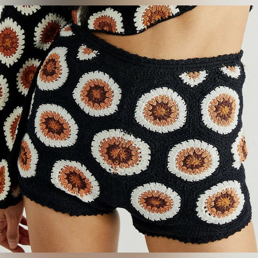 Free people crocheted hot shorts